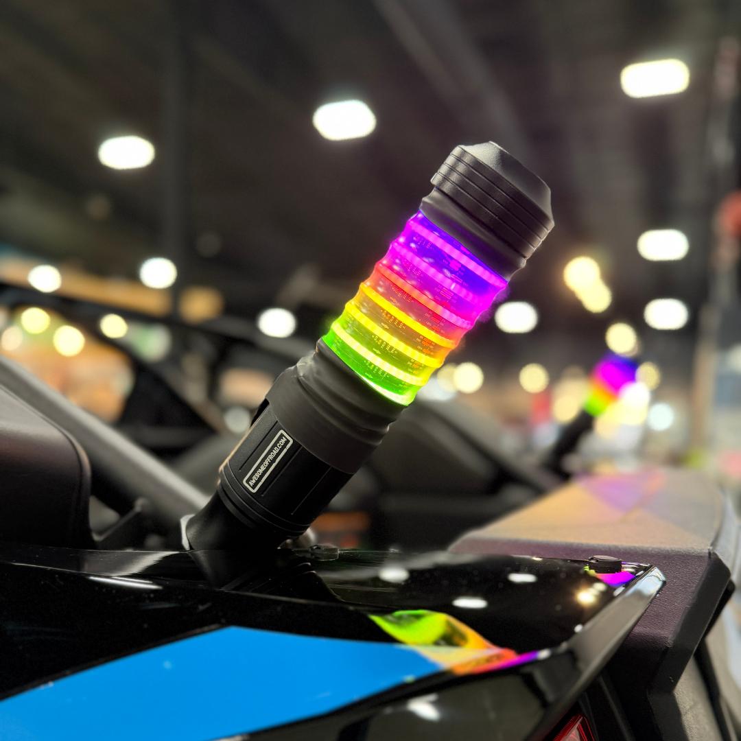 Awesome Offroad 1ft THIC COB LED Whip Light Pair with Remote