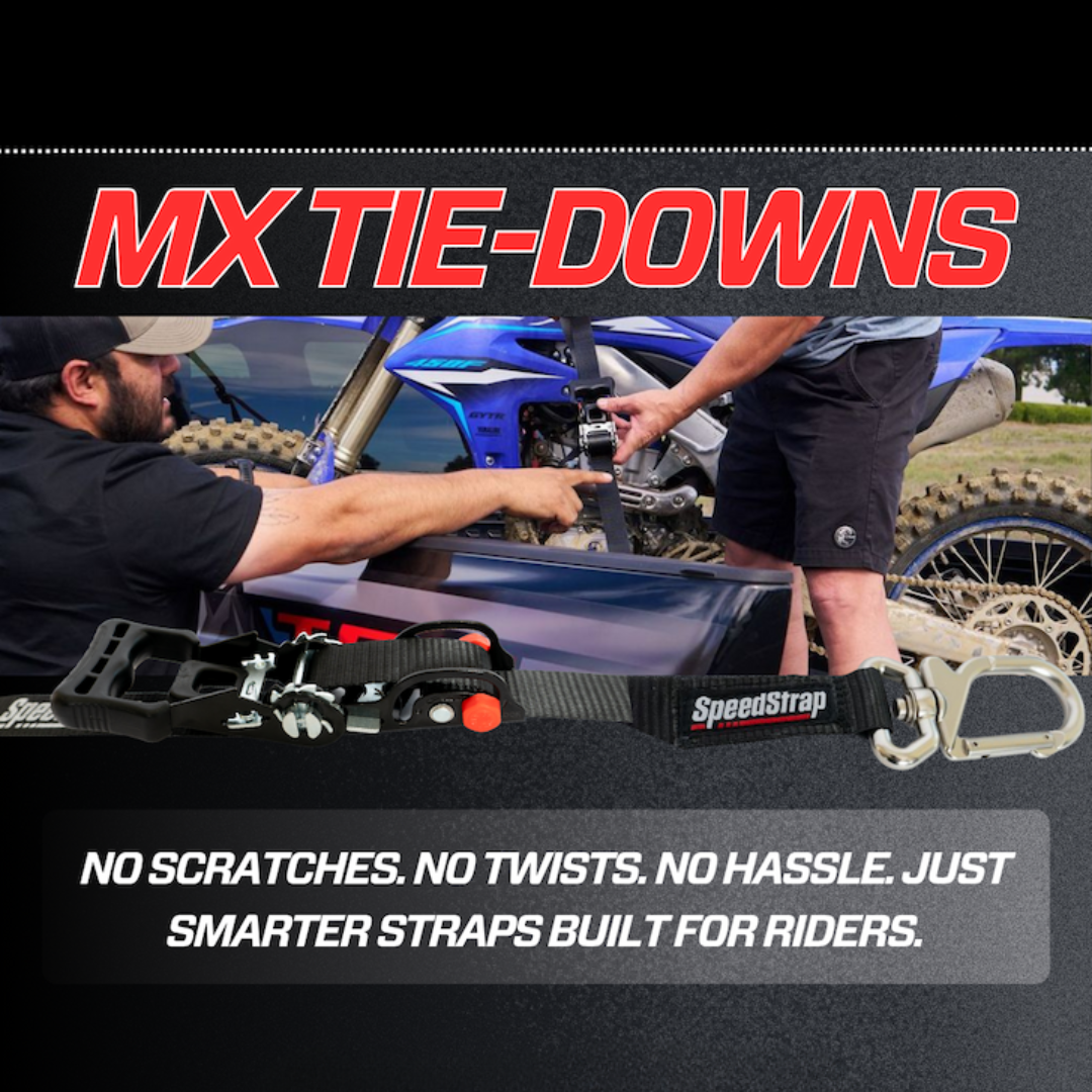 SpeedStrap 1.25" × 7 ft Motorcycle Tie-Downs – Sliding Ratchet 2-Pack