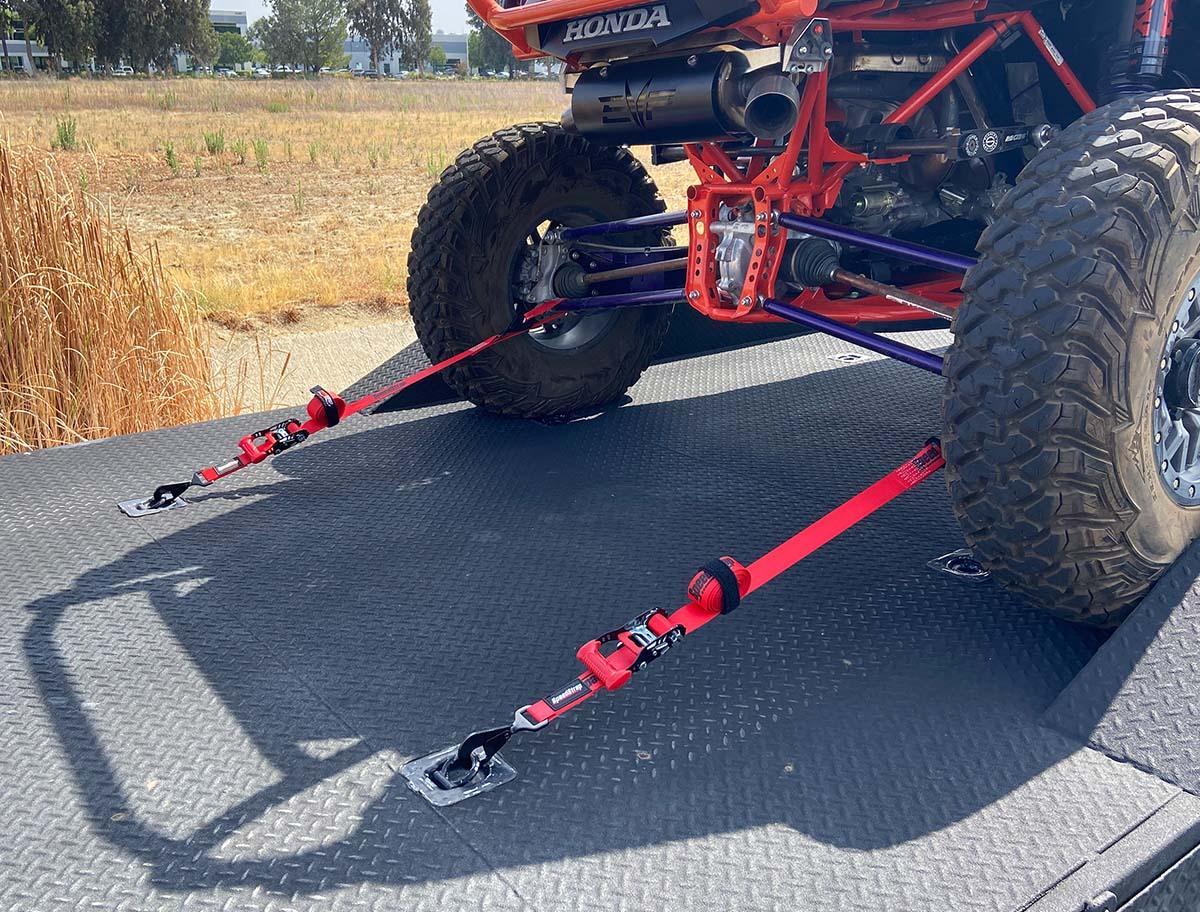 SpeedStrap 1 1/2In x 10Ft Ratchet Tie-Down w/ Soft-Tie (2 Pack) - Red - AWESOMEOFFROAD.COM