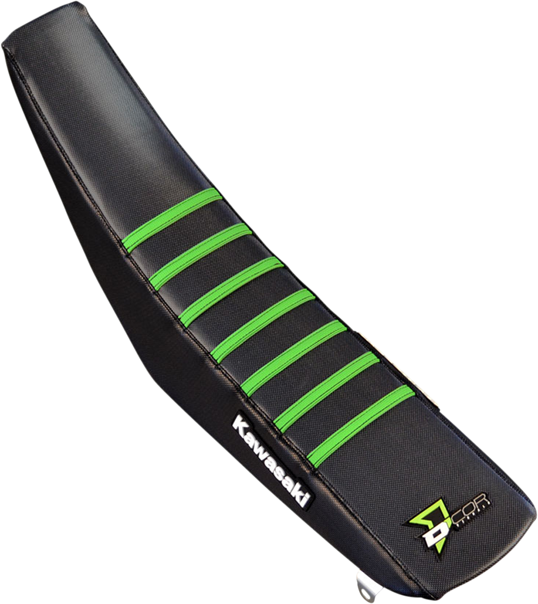 D'COR VISUALS Seat Cover - Black/Green - KL/X '00-'26 30-20-080