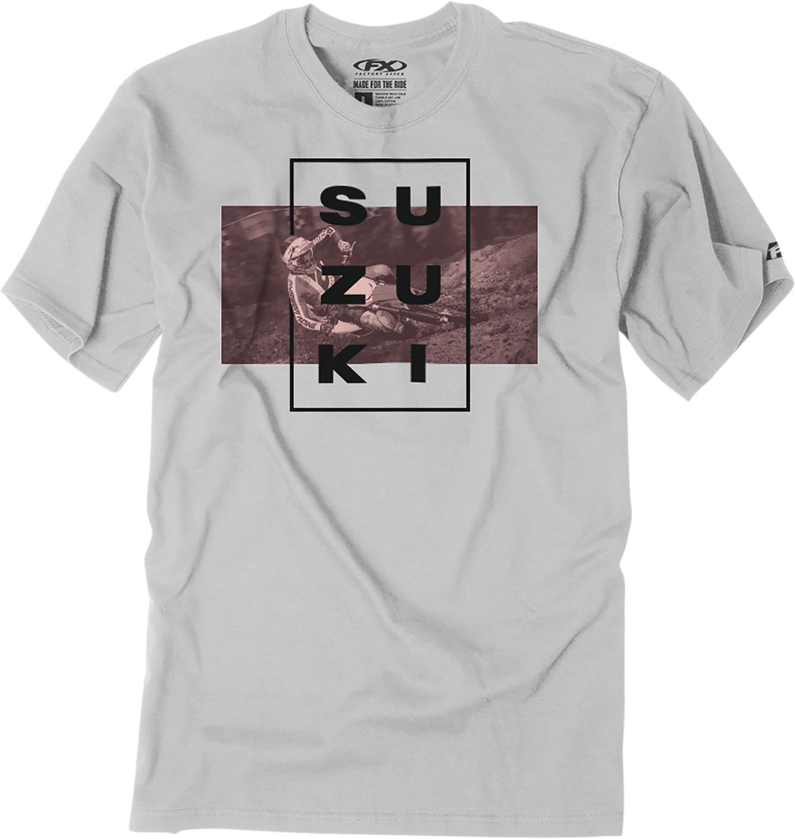 FACTORY EFFEX Suzuki Rider T-Shirt - Light Gray - Large 25-87404