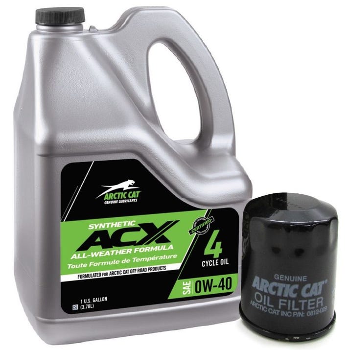 Arctic Cat 2436-850 ACX 0W-40 Gallon Synthetic Oil Change Kit for Alterra Wildcat
