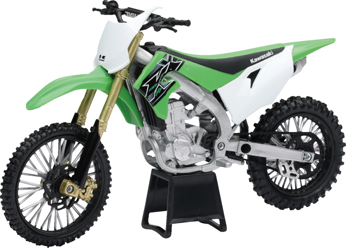 NEW RAY TOYS Kawasaki KX 450F 2019 Dirt Bike - 1:12 Scale - Green/White/Black 58103