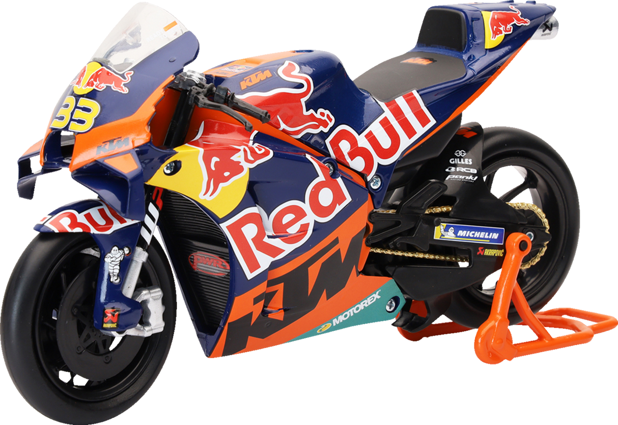 NEW RAY TOYS Red Bull KTM MotoGP Bike - Brad Binder - 1:12 Scale - Red/Blue/Orange 58383