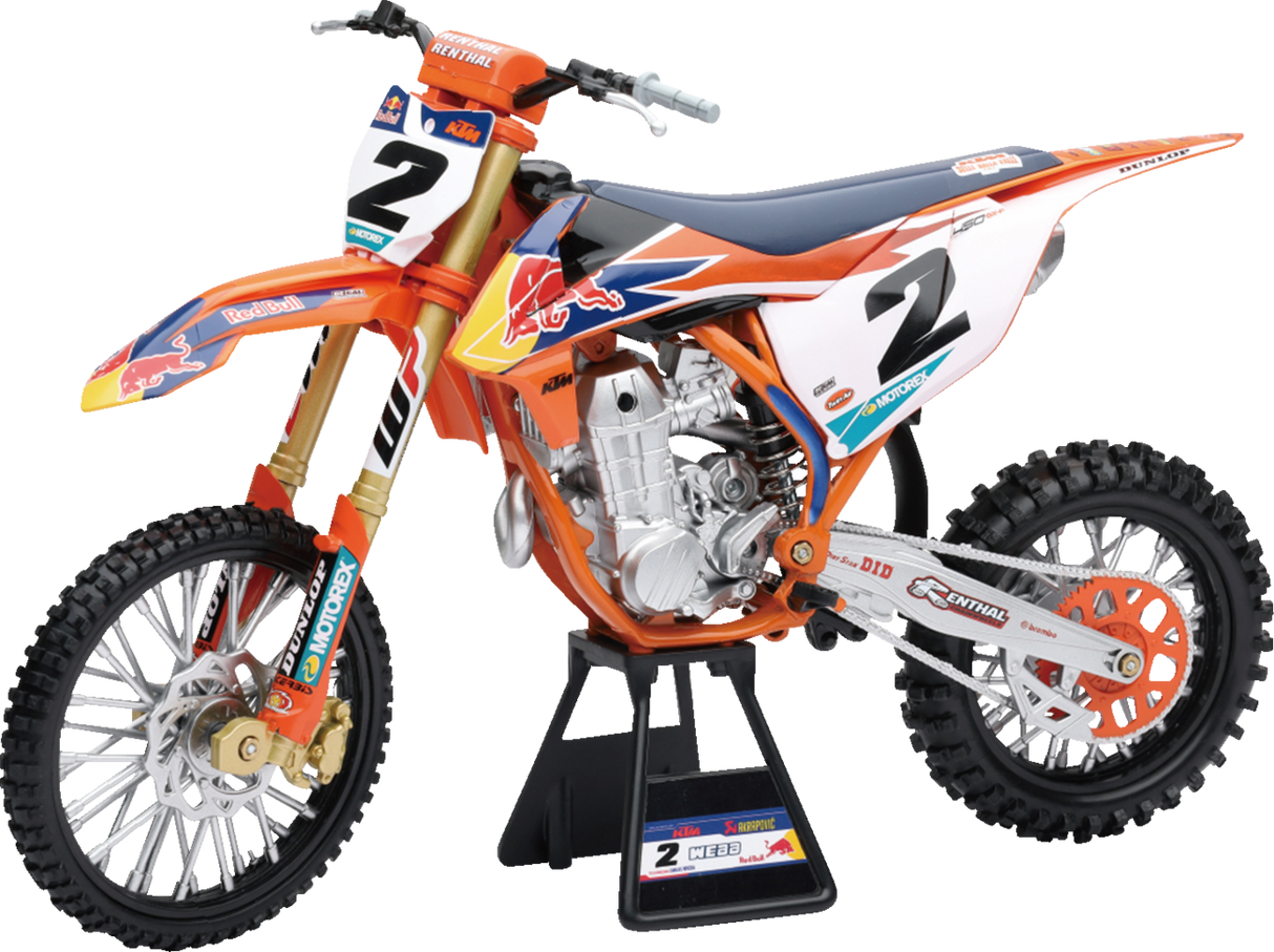 NEW RAY TOYS Red Bull KTM 450 SX-F - Cooper Webb - 1:6 Scale - Orange/Black/White 49683