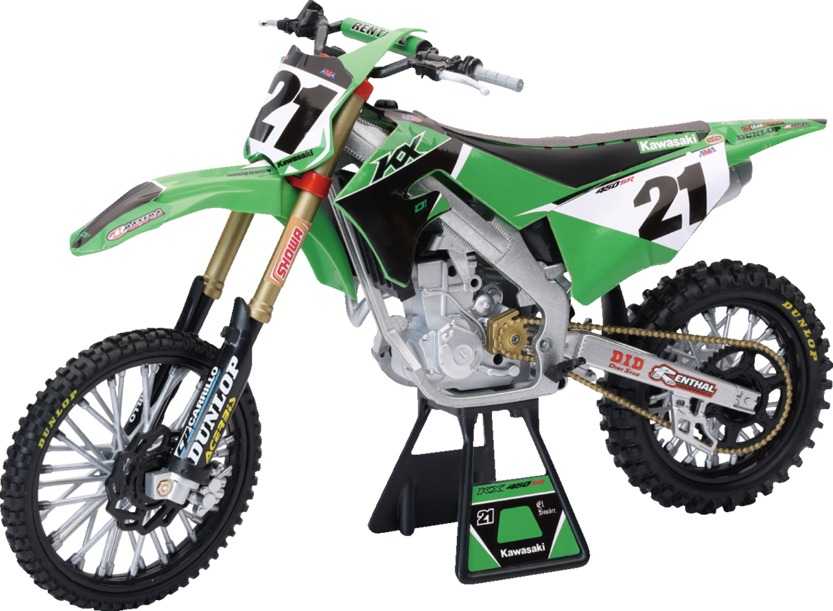 NEW RAY TOYS Kawasaki Race Team Bike - Jason Anderson - 1:6 Scale - Green/Black 49733