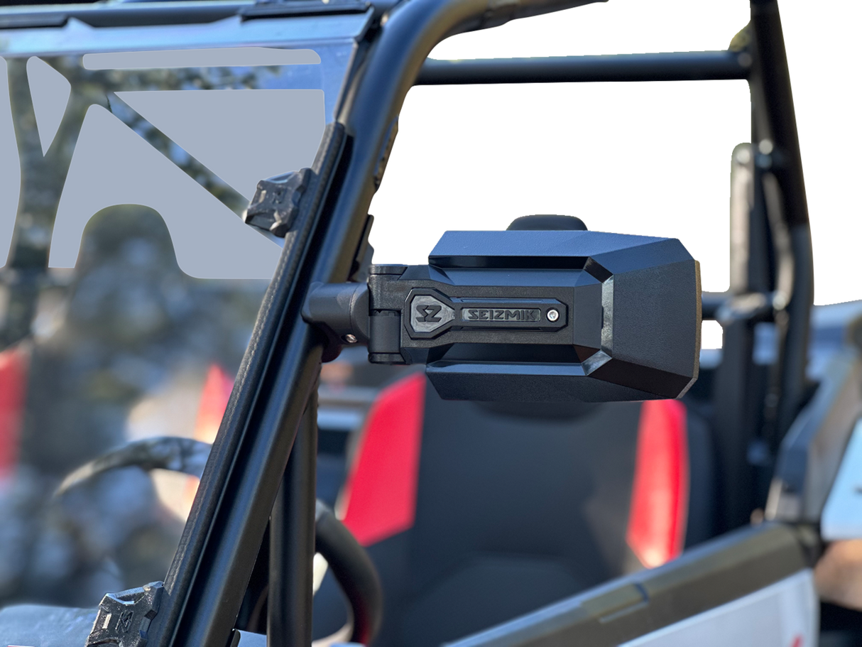 SEIZMIK Mirrors - Trailrider - Side View - Rectangle - Black - 1.75"/2" ROPS - Pair 56-18113