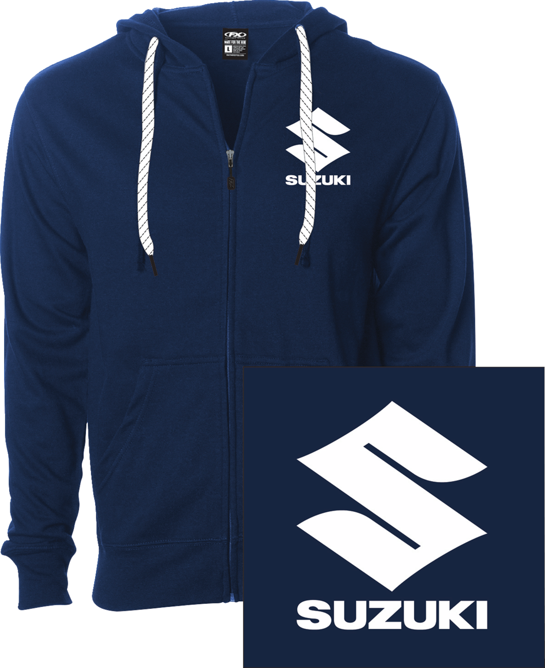FACTORY EFFEX Suzuki Icon Zip-Up Hoodie - Navy - Large 28-88454