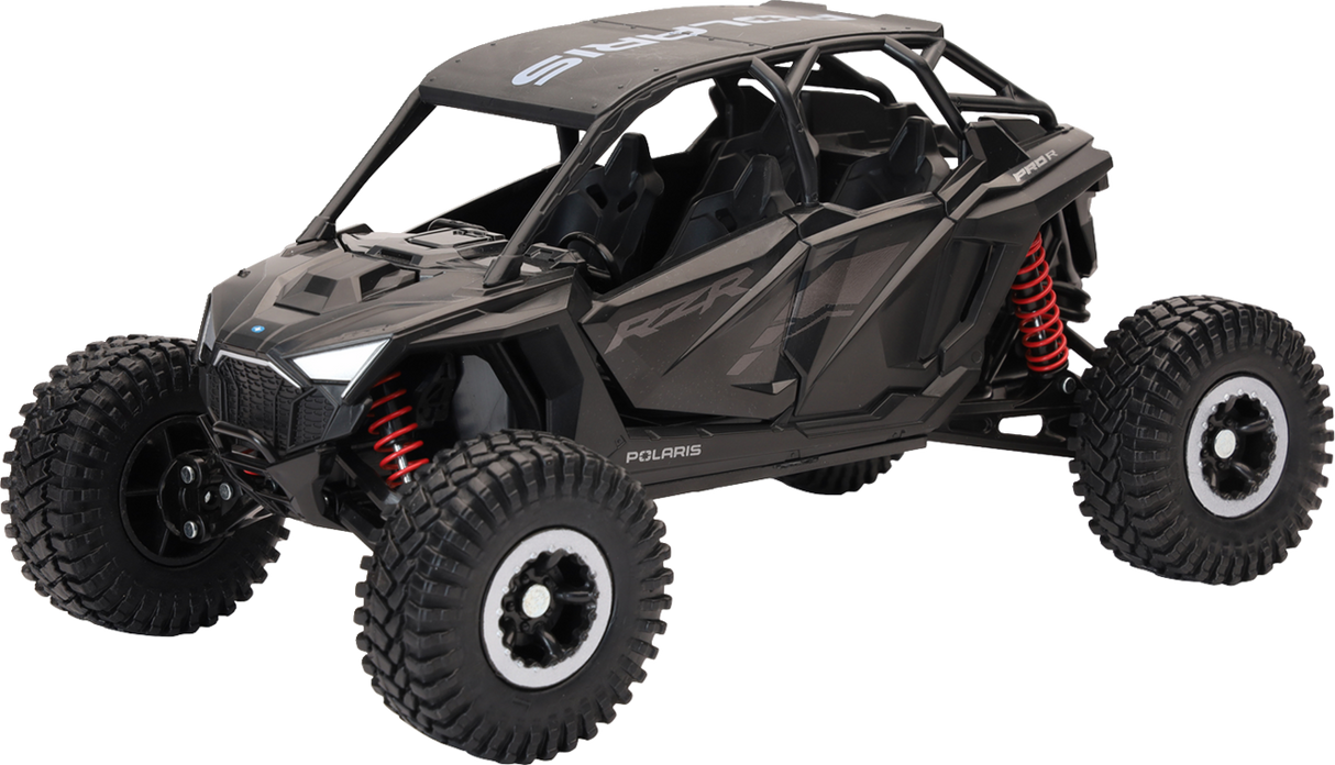 NEW RAY TOYS Polaris RZR Pro R4 Rock Crawler - 1:18 Scale - Stealth Black 58466B