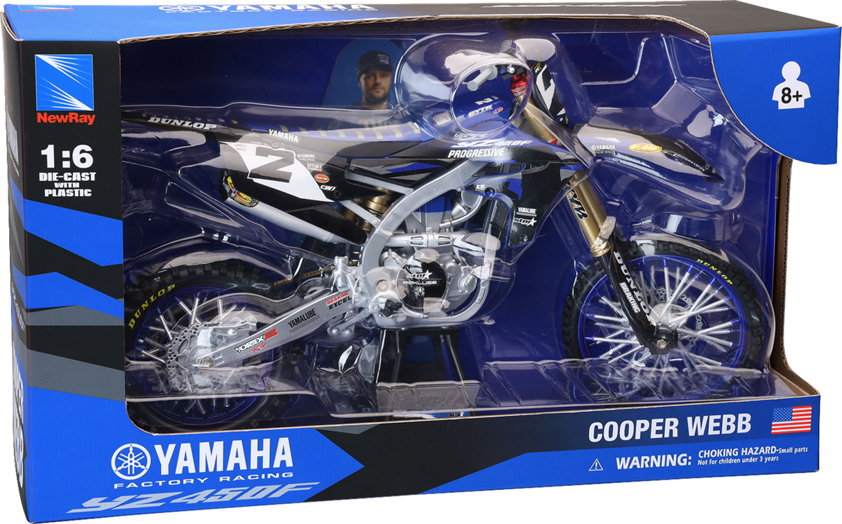 NEW RAY TOYS Yamaha YZ450F Dirt Bike - 1:6 Scale - Cooper Web #2 49753