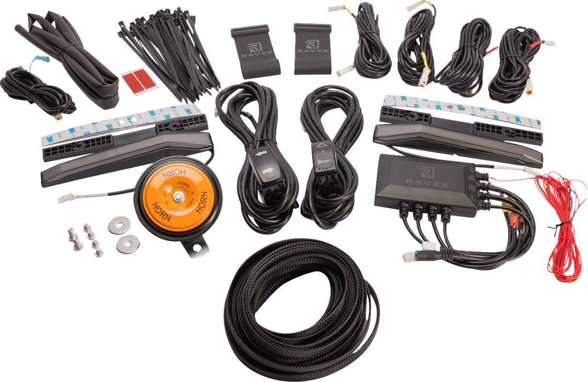 RAVEK Turn Signal Kit - White Running Light - Kawasaki Mule 67-100
