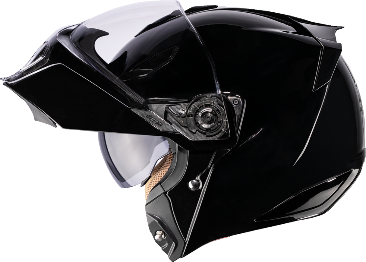 ICON Threshold™ Modular Helmet - Solid - Gloss Black - Large 0100-2814