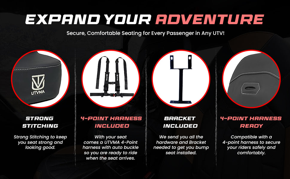 RZR 1000 Bump Seat (XP, Turbo, Turbo S, Dynamix, Trail, High Lifter) 2014-2023