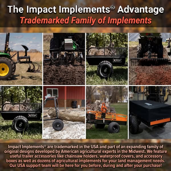 Impact Implements 1500lb HD Agricultural Trailer with Solid Floor and Side