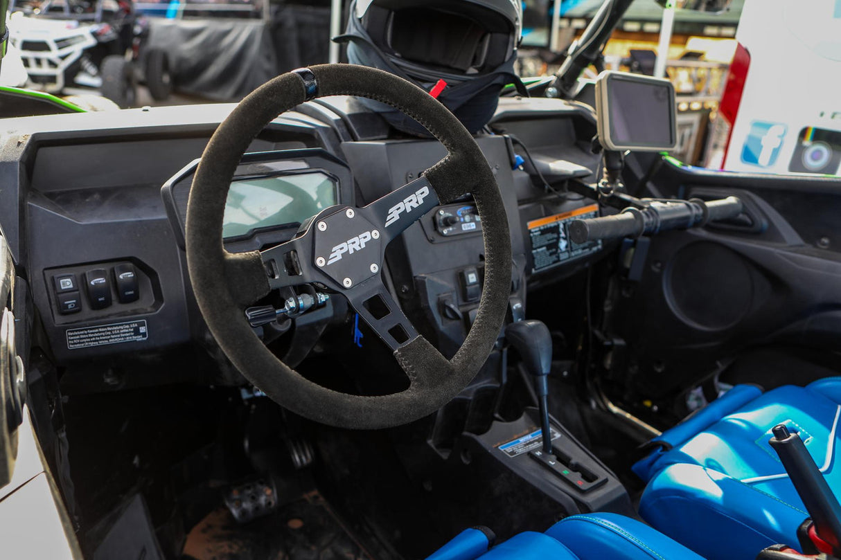 PRP Deep Dish Suede Steering Wheel- Blue