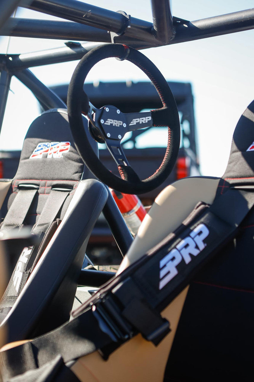 PRP Deep Dish Suede Steering Wheel- Blue