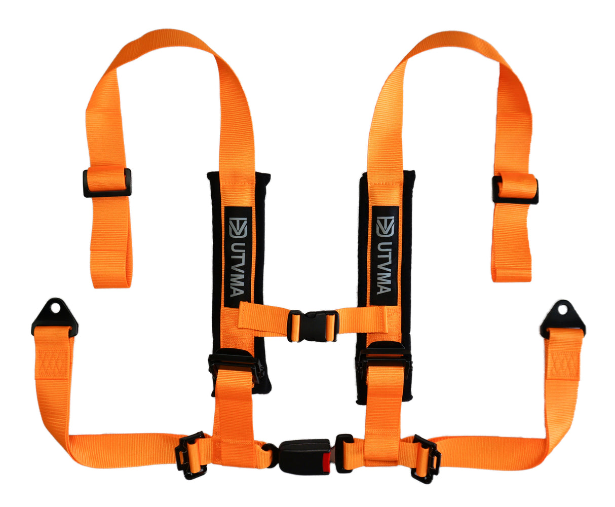 UTVMA 2-Inch 4-Point Harness with Auto Buckle – Orange