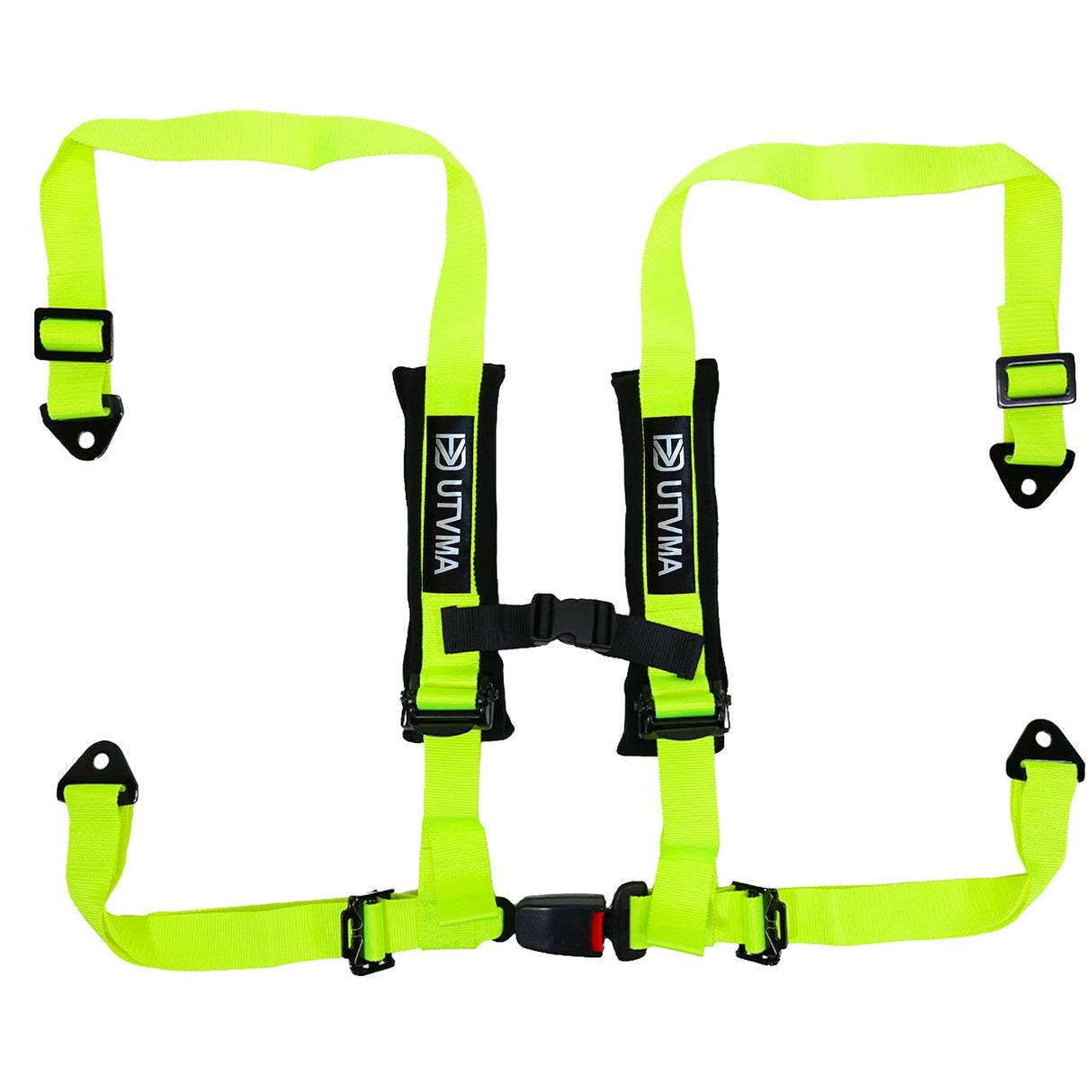 UTVMA 2-Inch 4-Point Harness with Auto Buckle – Neon Lime