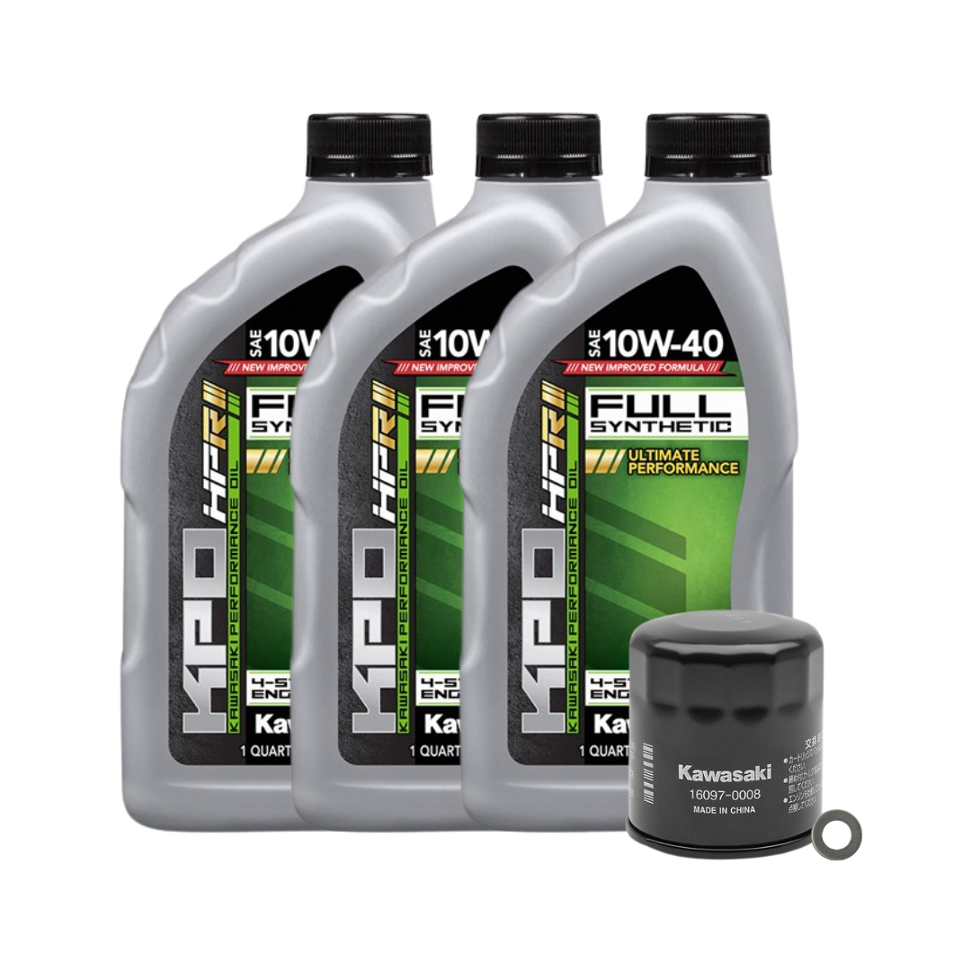 First Service Kit / Full -Synthetic Oil Change Kit for Kawasaki Ninja 400, Ninja 500, Z400, Z500, Versys-X 300 & Eliminator