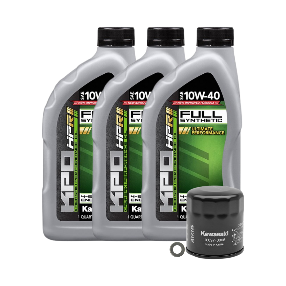 Kawasaki Ninja 400, Ninja 500, Z400, Z500 & Eliminator Full Synthetic Oil Change Kit bundle