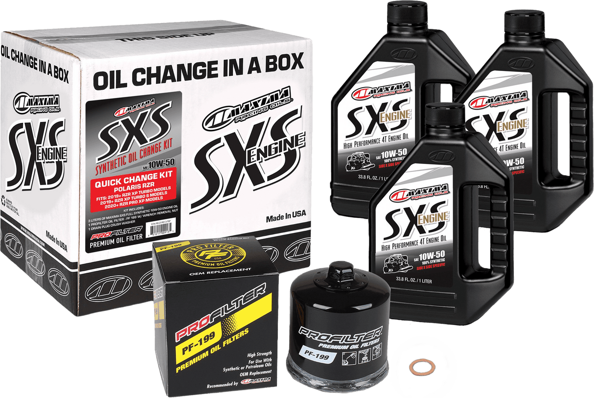 Sxs Quick Change Kit 10w 50 With Black Oil Filter