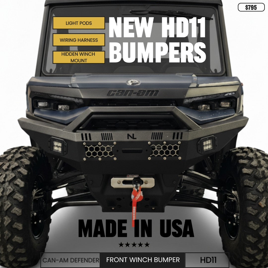 Can-am Defender HD11 Front Winch Bumper with lights