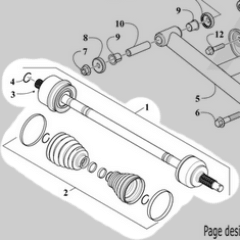 Front CV Axle Halfshaft Assembly for Arctic Cat / Textron Off Road Wildcat XX (2502-708)