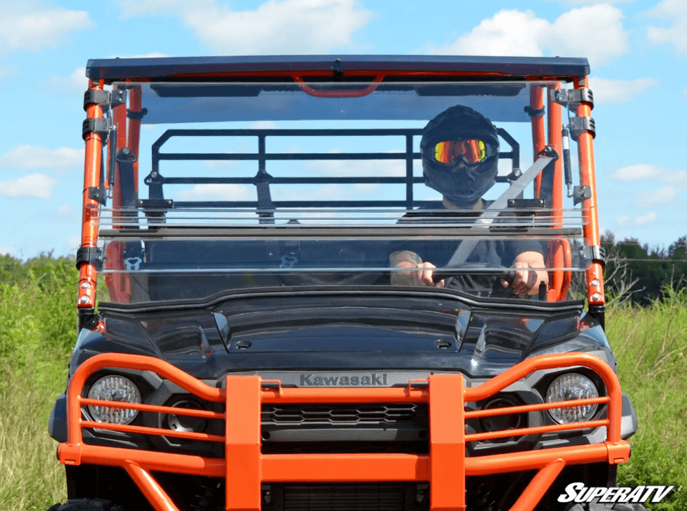 KAWASAKI MULE PRO SCRATCH RESISTANT FLIP WINDSHIELD by Super ATV