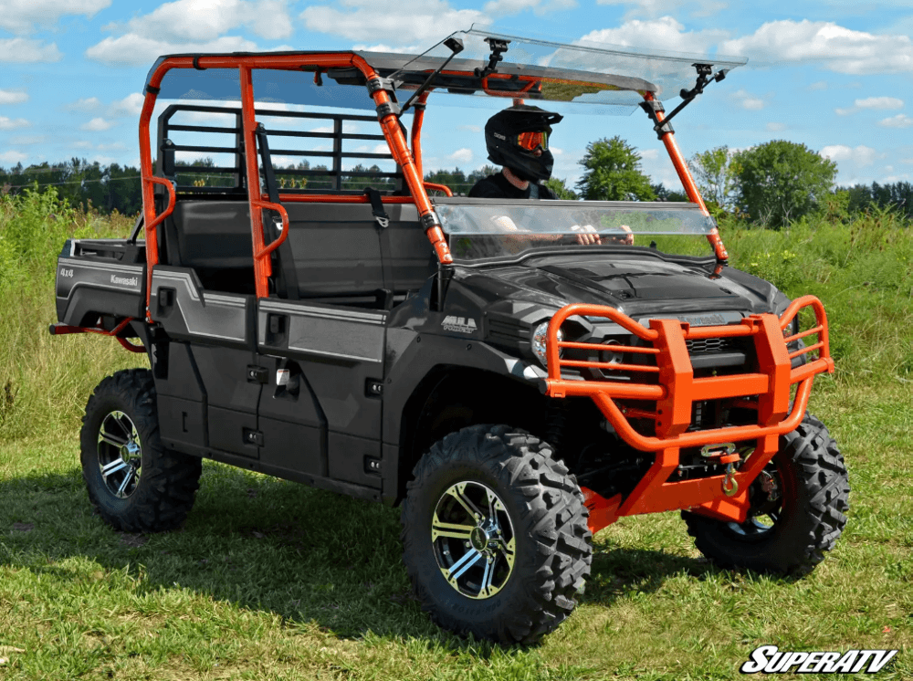 KAWASAKI MULE PRO SCRATCH RESISTANT FLIP WINDSHIELD by Super ATV