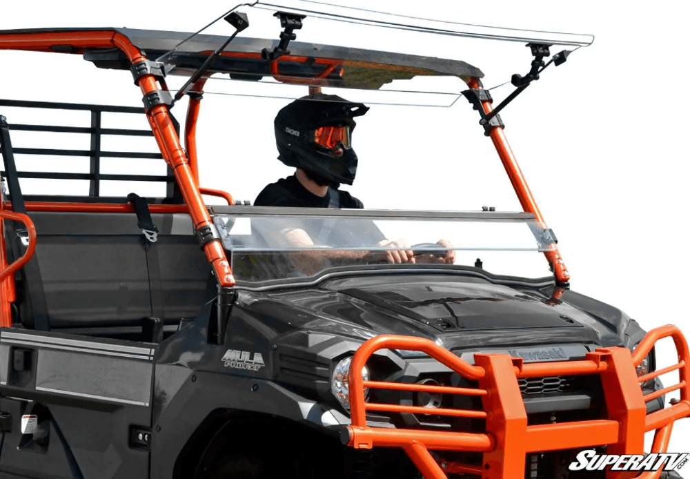 KAWASAKI MULE PRO SCRATCH RESISTANT FLIP WINDSHIELD by Super ATV