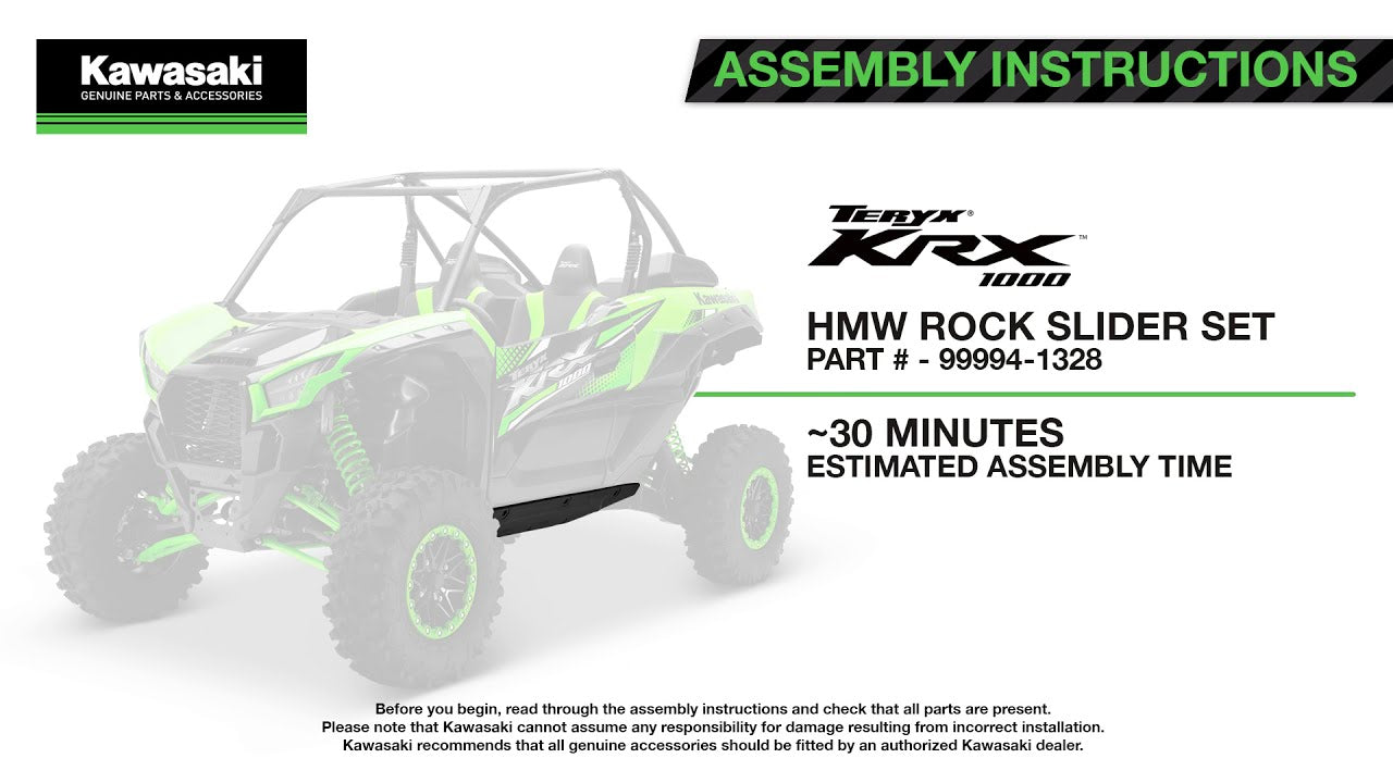 2020-2025 Genuine Kawasaki TERYX KRX 1000 HMW Rock Slider Set 99994-1328