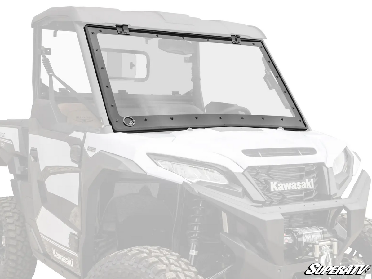Kawasaki Ridge MaxDrive Power Flip Windshield by SuperATV Kawasaki Ridge MaxDrive Power Flip Windshield by SuperATV