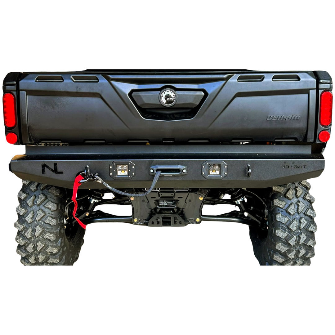 Can-Am Defender Rear Winch Bumper – with LED Lights & Hidden Winch Mount