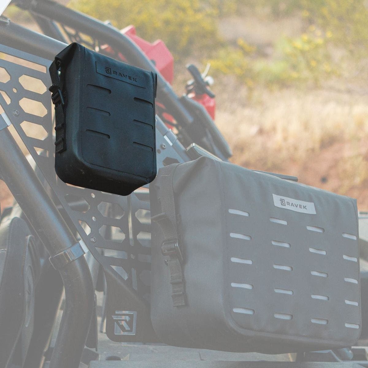 RAVEK MOLLE Zipperless Waterproof Pouch – Black | Compact UTV Storage Bag (1.7 L)