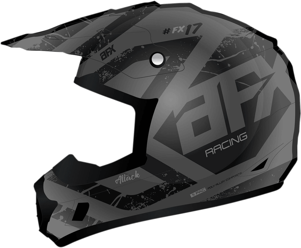 AFX FX-17Y Helmet - Attack - Frost Gray/Matte Black - Large 0111-1398 - AWESOMEOFFROAD.COM