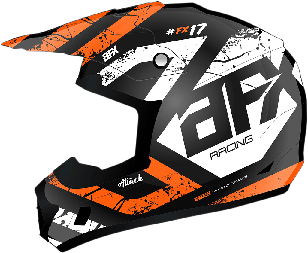 AFX FX-17Y Helmet - Attack - Matte Black/Orange - Small 0111-1405 - AWESOMEOFFROAD.COM