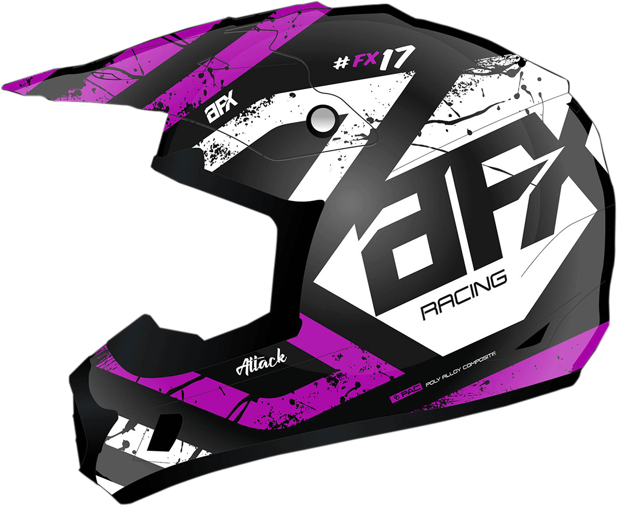 AFX FX-17Y Helmet - Attack - Matte Black/Fuchsia - Medium 0111-1412