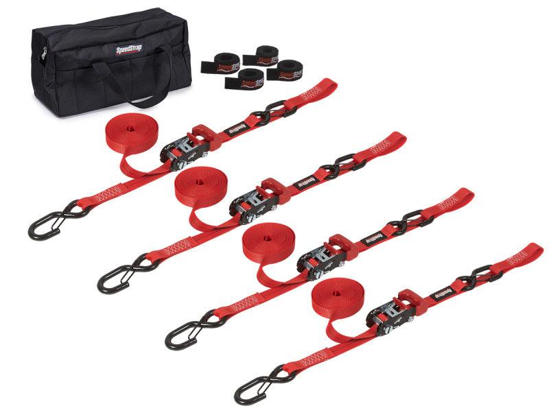 SpeedStrap 1In Heavy Duty Motorcycle/ATV Tie-Down Kit - Red - AWESOMEOFFROAD.COM