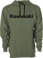 FACTORY EFFEX Kawasaki Squad Pullover Hoodie - Army Green - Medium 26-88102 - AWESOMEOFFROAD.COM