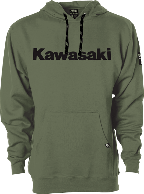 FACTORY EFFEX Kawasaki Squad Pullover Hoodie - Army Green - XL 26-88106 - AWESOMEOFFROAD.COM