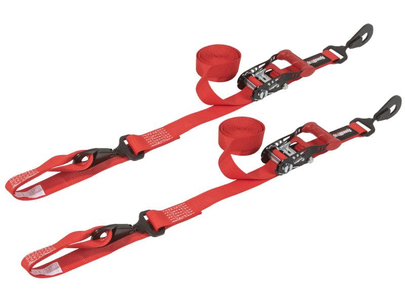 SpeedStrap 1 1/2In x 10Ft Ratchet Tie-Down w/ Soft-Tie (2 Pack) - Red - AWESOMEOFFROAD.COM