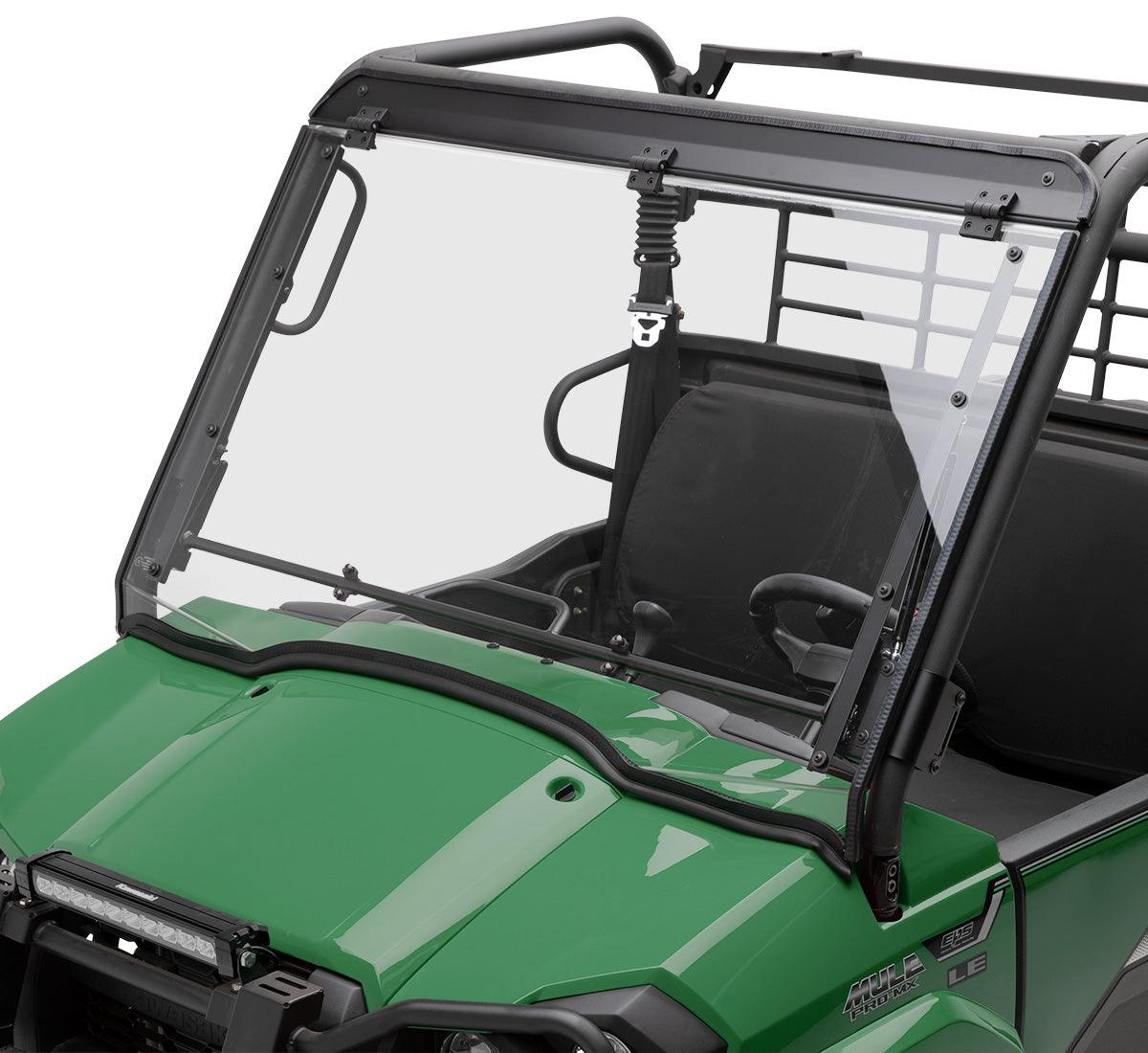 Kawasaki Mule Pro-MX Flip-up Polycarbonate Windshield - AWESOMEOFFROAD.COM