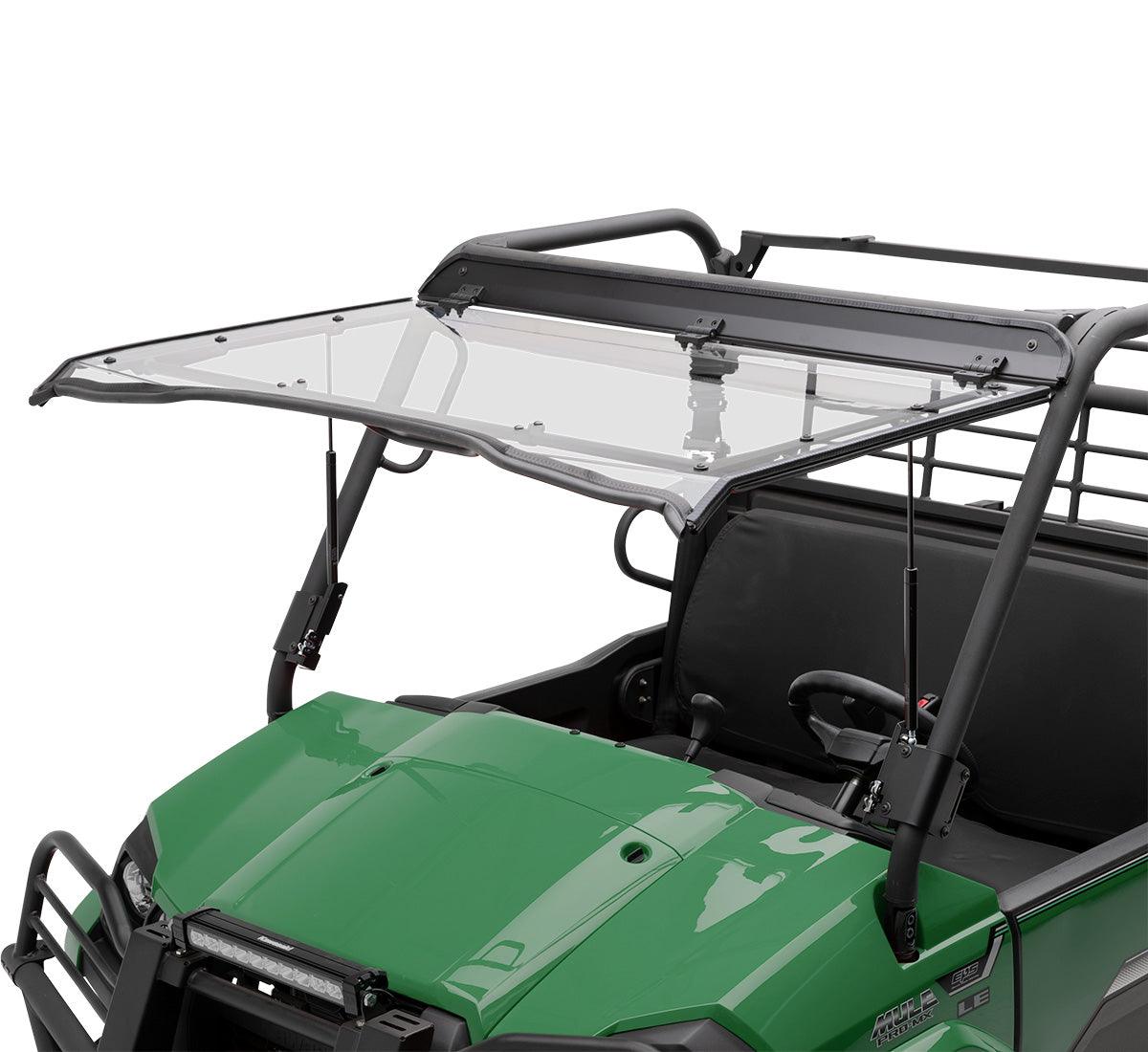 Kawasaki Mule Pro-MX Flip-up Polycarbonate Windshield - AWESOMEOFFROAD.COM