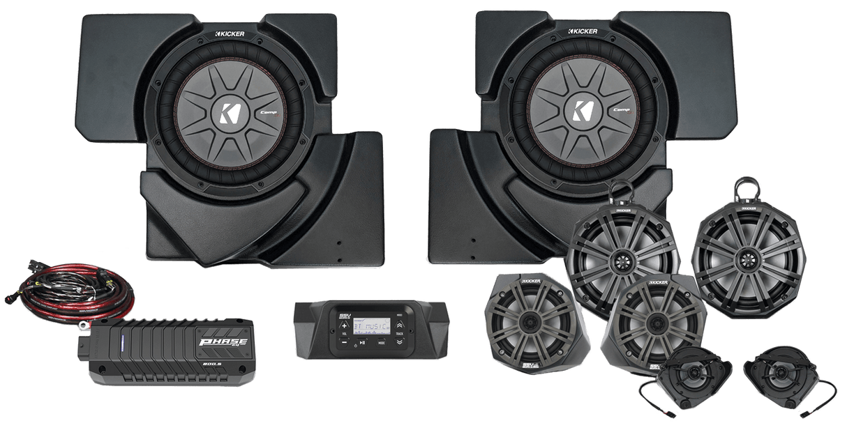 8 Speaker Plug And Play Kit W/ 8" Cage Pods Kicker - AWESOMEOFFROAD.COM
