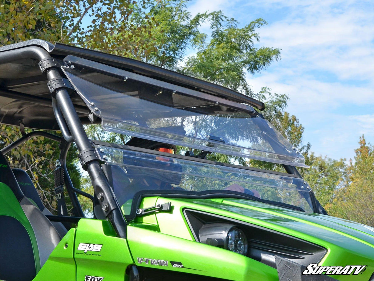 Kawasaki Teryx 750 / 800 Scratch Resistant Flip Windshield by Super ATV - AWESOMEOFFROAD.COM