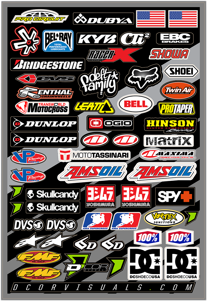 D'COR VISUALS MX Decal Sheet - Misc. Logo 40-90-105