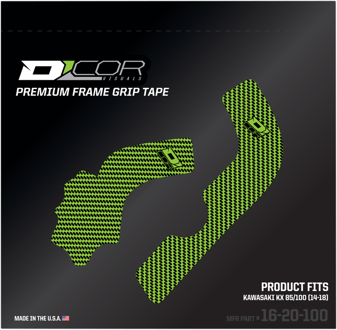 D'COR VISUALS Frame Grip Tape - Green - Kawasaki - KX 85/100/112 16-20-100