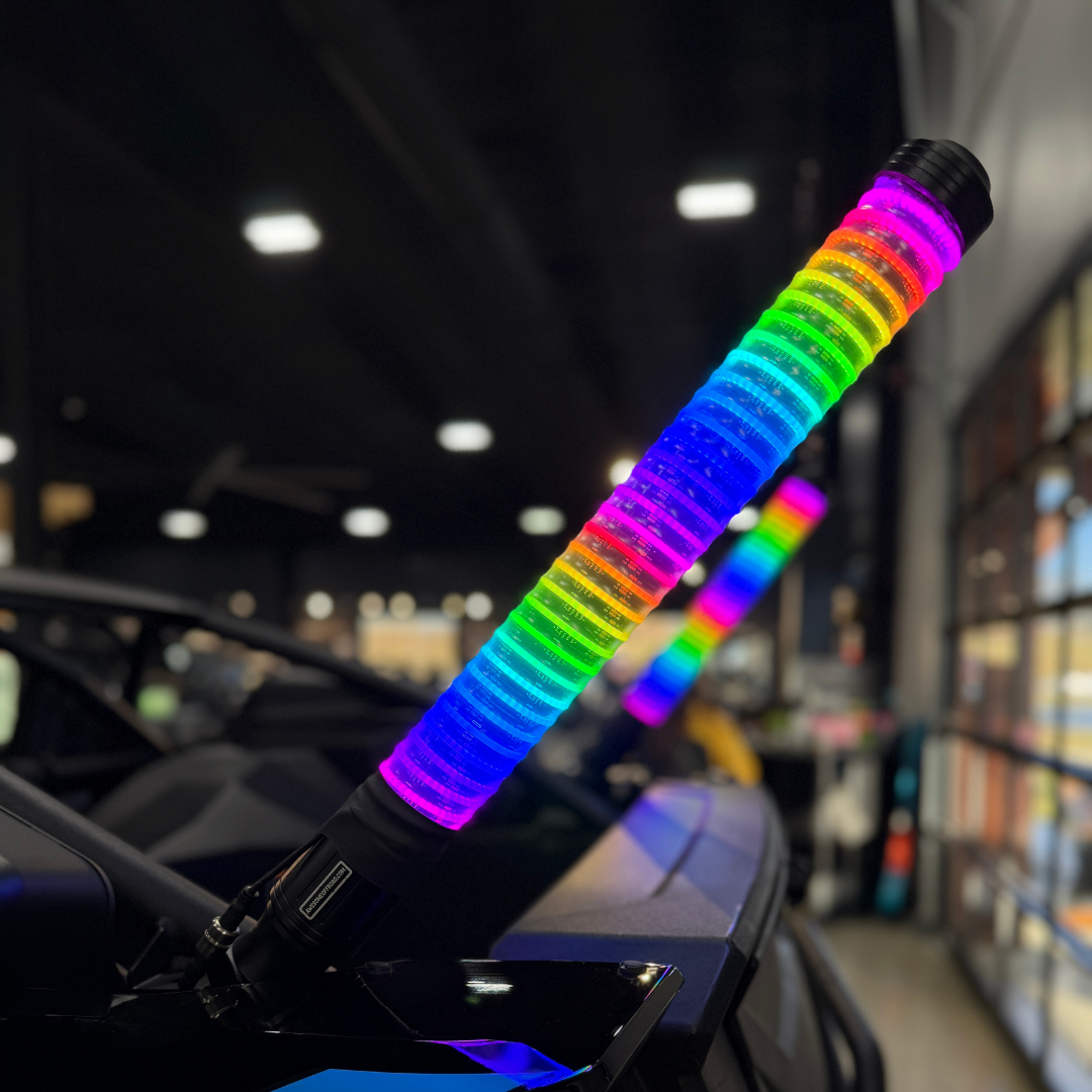 Awesome Offroad 2ft THIC COB LED Whip Light Pair with Remote