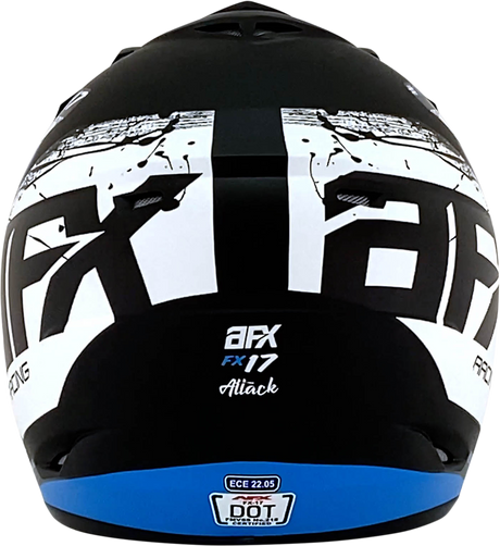 AFX FX-17Y Helmet - Attack - Matte Black/Blue - Medium 0111-1409