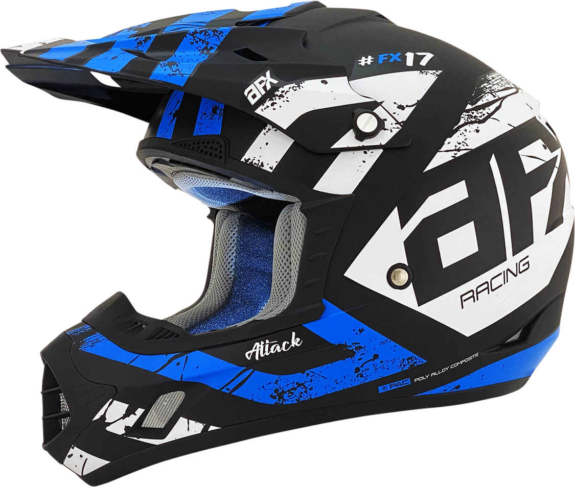 AFX FX-17Y Helmet - Attack - Matte Black/Blue - Medium 0111-1409